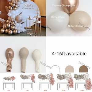 DIY Chrome Champagne Matte Beige White Sand Balloons Garland Arch Adult Birthday Party Wedding Baby Shower Decoration Custon Balloon Garland