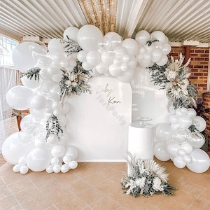 133pcs Matte White Transparent Balloon Garland Arch Kit Wedding Birthday Party Baby Shower Engagement Anniversary Bridal Shower Decorations