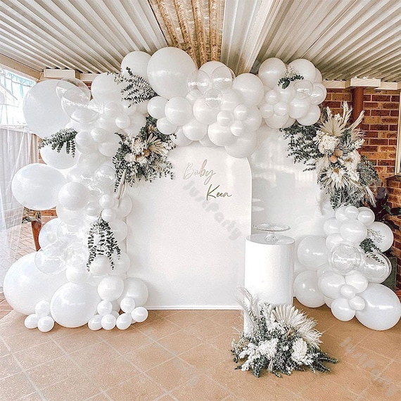 133pcs Matte White Transparent Balloon Garland Arch Kit Etsy