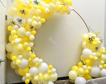 150pcs Matte Yellow White Balloon Garland Bee Theme Birthday Party Decoration Pastel Yellow Balloon Arch Kit Gender Reveal Baby Shower Decor