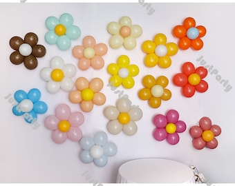 3/5/10set Daisy Balloon Set,Flower Balloons Kit,Daisy Balloon Wall,Groovy,Groovy One,Two Groovy,Groovy Birthday,Groovy Party,Groovy Decor