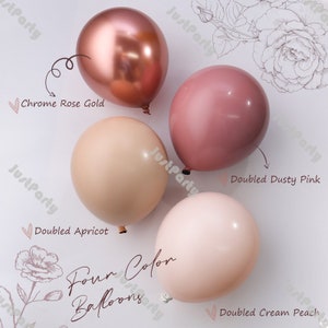 4-16Ft Doubled Dusty Pink Cream Peach Apricot Chrome Rose Gold Balloons Garland Arch Kit Boho Wedding Birthday Party Baby Shower Decorations