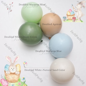 Custom Doubled Balloons Garland Green Apricot Blue Beige Easter Balloon Arch Baby Shower Bunny Birthday Party Baptism Decorations Supplies