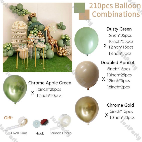 60 Piece Green Marble Confetti Balloons - 12 Inch Agate Balloons For Party Decorations