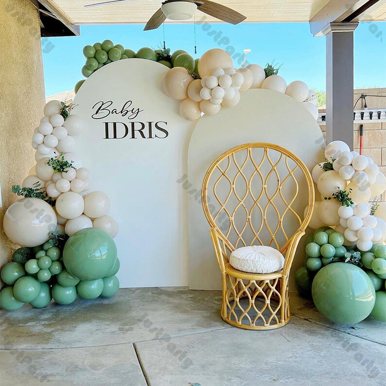 158pcs Sage Bridal Shower Balloons Garland Kit Dusty Green Sand White Balloon Arch Wedding Bride Decorations Baby Shower Birthday Supplies bild 1
