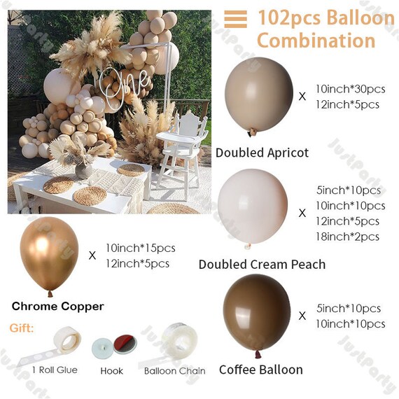 102pcs Doubled Cream Peach Apricot Mocha Brown Chrome Copper