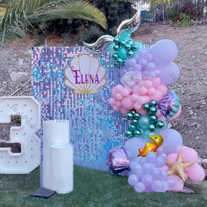 120pcs Purple and Pink Balloons Garland Kit Pastel Color Mermaid Balloon Arch Decorations for Girls Shower Kids Birthday Party Wedding Decor