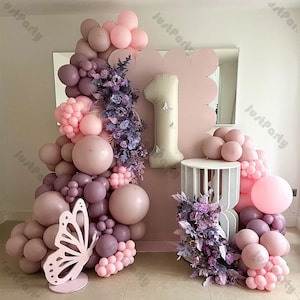 120pcs Lavender Balloons Garland Set Matte Pink and Purple Latex Balloon Arch Violet Wedding Baby Shower Princess Birthday Decor Supplies