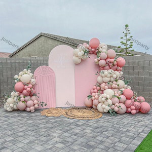 126/144pcs Rustic Wedding Balloons Garland Set Dusk Lilac Pink Beige Balloon Arch Girl Baby Shower Birthday Party Baptism Christening Decor