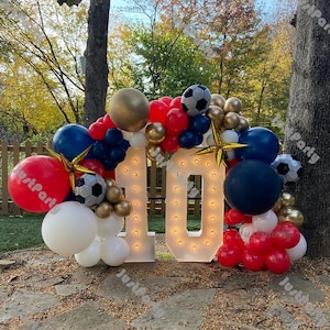 101pcs Matte Red White Pearl Navy Blue Chrome Gold Football Balloon Garland Arch Kit Boy Birthday Party Decoration Baby Shower Decor