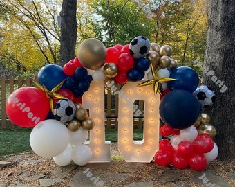 101pcs Matte Red White Pearl Navy Blue Chrome Gold Football Balloon Garland Arch Kit Boy Birthday Party Decoration Baby Shower Decor
