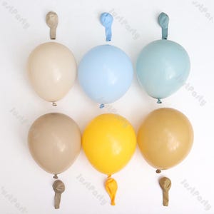 4-16ft Dusty Blue Baby Shower Balloons Garland Retro Smoke Brown Sand Lemon Globos for Wedding Bride to Be Happy Birthday Kids Party Decor