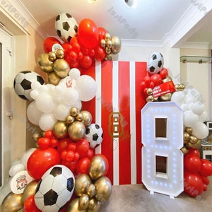 109/161pcs Matte Red White Chrome Gold Football Foil Balloon Garland Arch Kit Boy Birthday Decoration Party Supplies Baby Shower Background