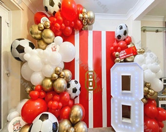 109/161pcs Matte Red White Chrome Gold Football Foil Balloon Garland Arch Kit Boy Birthday Decoration Party Supplies Baby Shower Background