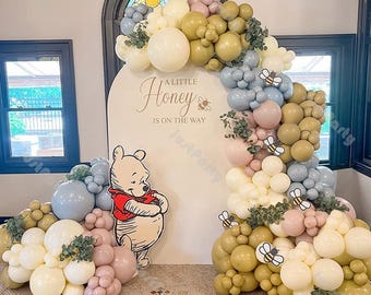 159pcs Baby Shower Balloon Garland Gender Reveal Bee Birthday Party Supplies A Little Honey is On The Way Wedding Anniversary Balloons