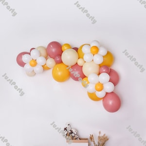 Daisy Balloon Garland Flower Theme Balloon Arch Kit Two Groovy Decoration First Birthday Party Supplies Baby Shower Wedding Engagement Decor