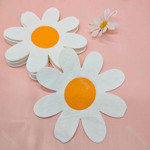 20 pezzi tovaglioli di carta colorati a forma di margherita, fazzoletti a forma di fiore dolce per la decorazione della cena in casa, per baby shower, ragazze, bambini, compleanno