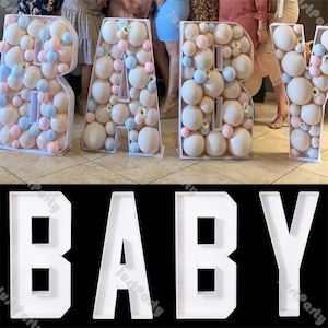 73/100/120 cm Mozaikowa ramka na balony z literami WSTĘPNIE WYCIĘTE A-Z Gigantyczne pudełko do napełniania balonów Baby Shower DIY Stojak na litery 1. urodziny Ślub Tło