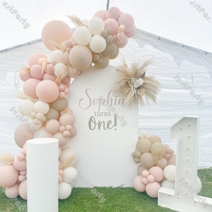 132 pezzi Kit arco ghirlanda palloncino rosa marrone matrimonio Globos Baby Shower ragazza 1° compleanno sfondo rivelazione sesso laurea Boho Bridal Shower