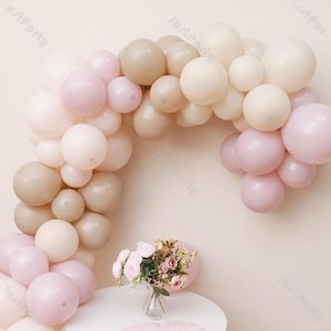 105pcs Pink Sand Brown Boho Balloon Garland Kit Baby Shower Girl Boy 1st Birthday Gender Reveal Party Supplies Wedding Anniversary Balloons