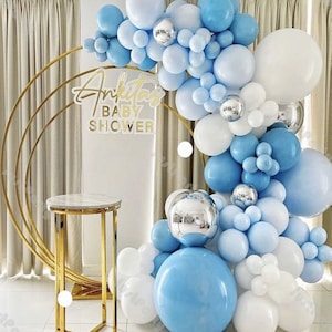 108pcs Doubled Matte Blue White Balloon Garland Arch Kit Birthday Party Decoration Baby Shower Wedding Supplies Bridal Shower Decor