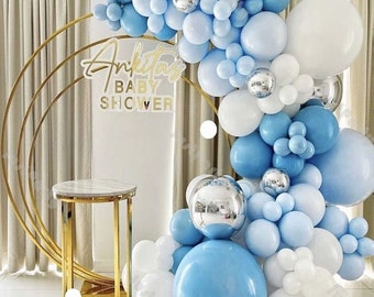 108pcs Doubled Matte Blue White Balloon Garland Arch Kit Birthday Party Decoration Baby Shower Wedding Supplies Bridal Shower Decor