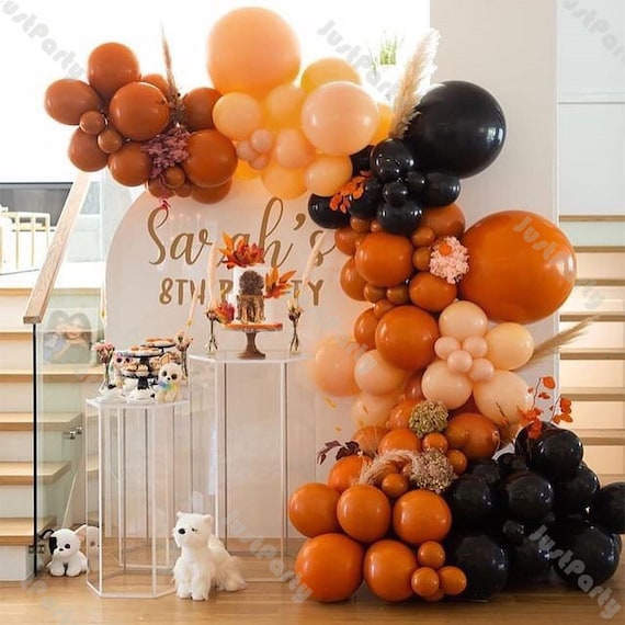 Shivnsotpa Balloon Arch Kit - 118pcs Matte Lemon Cream Peach Orange Boho Party Garland