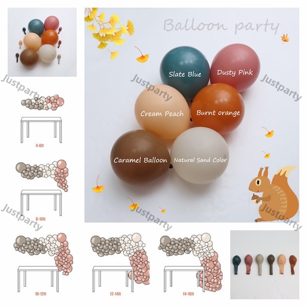 Retro Balloon Garland DIY Boho Balloon Arch Kit High Quality Latex Balloon Blush Balloons Garland Slate Blue Burnt Orange Mocha Dusty Pink