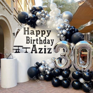 187pcs Chrome Silver Matte White Black Balloon Garland Arch Kit DIY Anniversary Wedding Supplies Baby Shower Birthday Party Decorations
