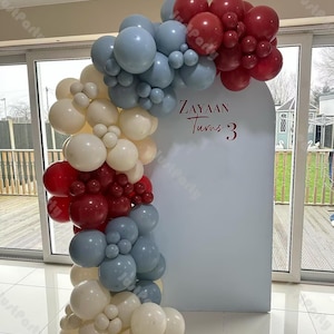 110pcs Birthday Balloons Garland Kit Smoke Blue Ruby Red Wedding Globos Baby Shower Girl Gender Reveal Decorative Balloons for Party