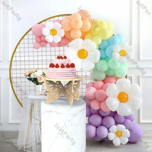 110pcs Two Groovy Balloon Garland Kit Pastel Balloon Arch Daisy Flower Decorations for Boho 1st Birthday Party Wedding Baby Shower Supplies