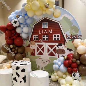 161pcs Farm Balloon Garland DIY Boho Balloon Arch Cow Girl Giddy Up Country Farm Themed Balloon Garland Cowboy Farm Animal Balloons Decor