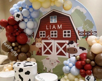 161pcs Farm Balloon Garland DIY Boho Balloon Arch Cow Girl Giddy Up Country Farm Themed Balloon Garland Cowboy Farm Animal Balloons Decor