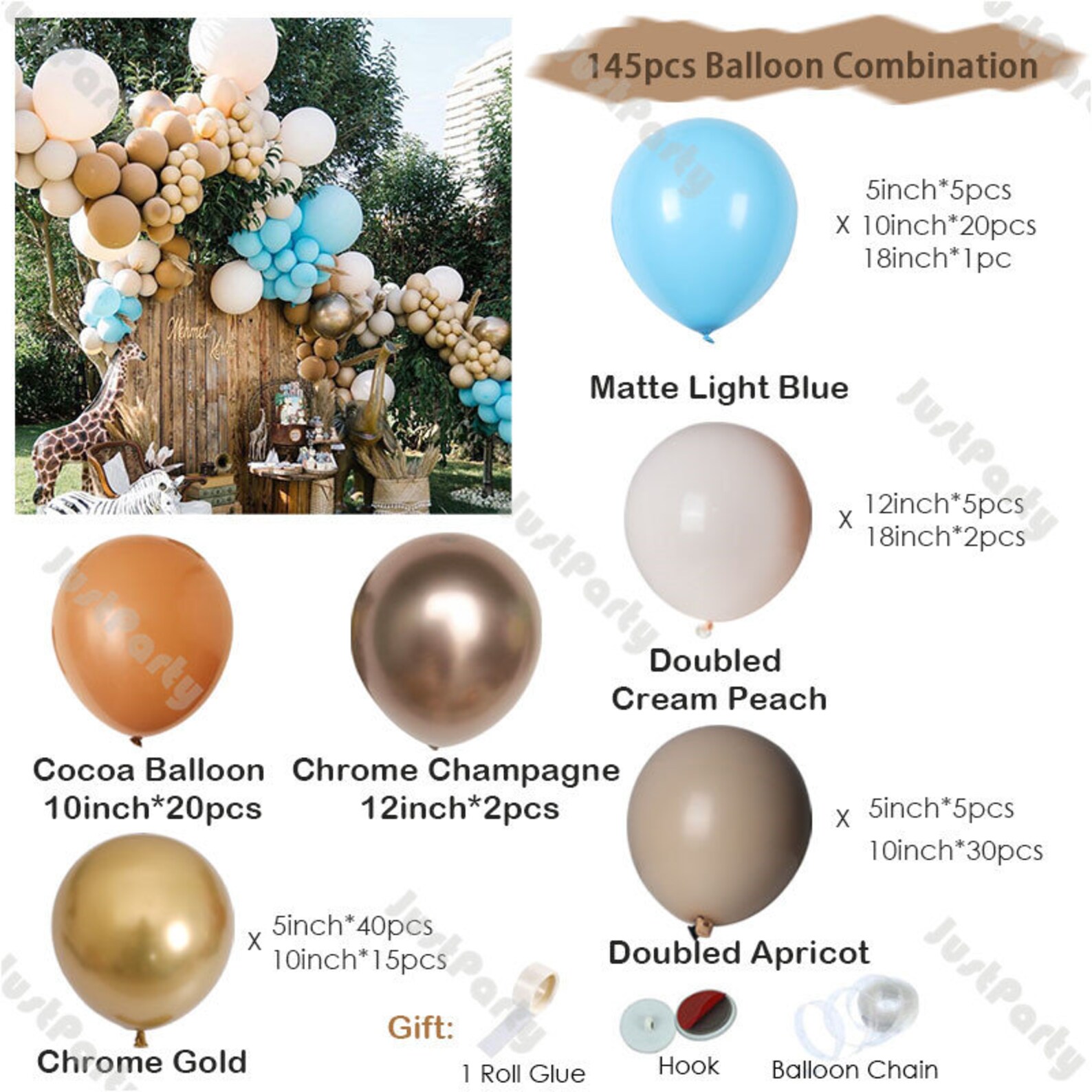 198pcs/145pcs Doubled Apricot Balloon Garland Arch Wedding Etsy