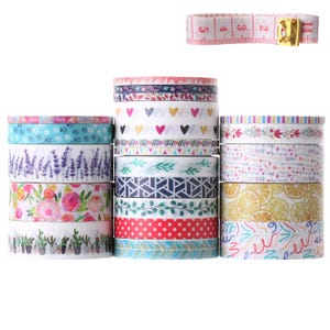 Washi Tape Set, 21 Rolls, Decorative Cute Floral Washi Tape for Bible Journaling, Bullet Journal Supplies