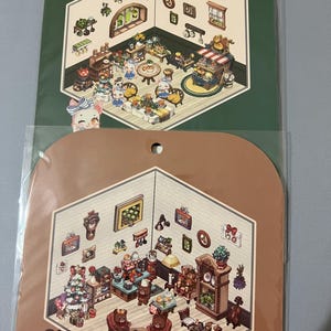 Ringraziamento regalo 2 set Kit di adesivi 3D minuscoli Progettato per costruire mondi in miniatura, adesivi decorativi Scena della stanza Stili natalizi e da festa