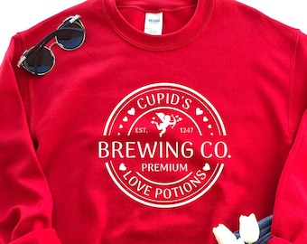 Cupid's Brewing Co Sweatshirt Hoodie, Valentine's Day Sweatshirt, Premium Love Potions Sweatshirt, Brewing Co Sweatshirt, Cupid Couple Gift