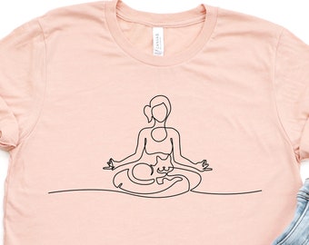 Cat and Yoga Shirt, Cute Yoga Gift Shirt, Namaste Shirt, Gift for Yoga Lover, Yoga Shirt Funny, Gift for Cat Yoga Lover, Gift Shirt for Yogi