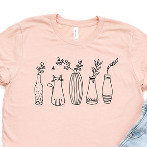 Cats and Plants Shirt, Plant Lady, Plant Lover Gift, Gift Shirts for Cat Lover, Succulent Plants Shirt, Gardening Shirt, Gardener Shirt