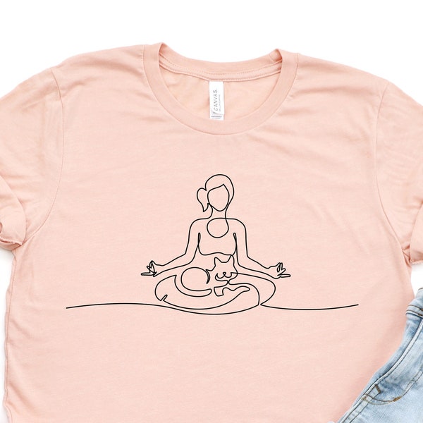 Cat and Yoga Shirt, Cute Yoga Gift Shirt, Namaste Shirt, Gift for Yoga Lover, Yoga Shirt Funny, Gift for Cat Yoga Lover, Gift Shirt for Yogi