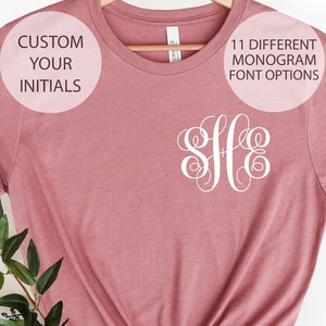 Monogrammed Shirt, Custom Pocket Monogram Shirt, Bridesmaid Gift, Pocket Monogram Print, Personalized Monogrammed Gift, Bridal Party Shirts