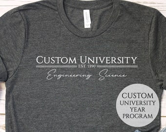 Chemise universitaire personnalisée, chemise universitaire personnalisée, chemise universitaire personnalisée, nom d’université personnalisé, nom du collège et chemise du programme