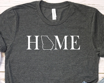 Georgia Home Shirt, Georgia Shirt, Georgia State T Shirt, Southern Shirt, Peach State Shirt, Outline of Georgia Shirt, Home State Shirt, GA