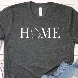 Georgia Home Shirt, Georgia Shirt, Georgia State T Shirt, Southern Shirt, Peach State Shirt, Outline of Georgia Shirt, Home State Shirt, GA
