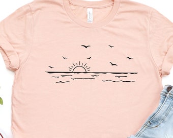 Sun Ocean Shirt, Sunshine Shirt, Summer Shirt, Beach Shirt, Vacation Shirt, Travel Shirt, Summer Time Sea Shirt, Sunrise Shirt, Sunset Shirt