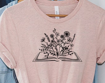 Wildflowers Book Shirt, Book Lovers T-shirt, Gift for Book Lover, Gift For Bookworms, Book Sellers Gift, Gift For Teachers, Readers' T-shirt