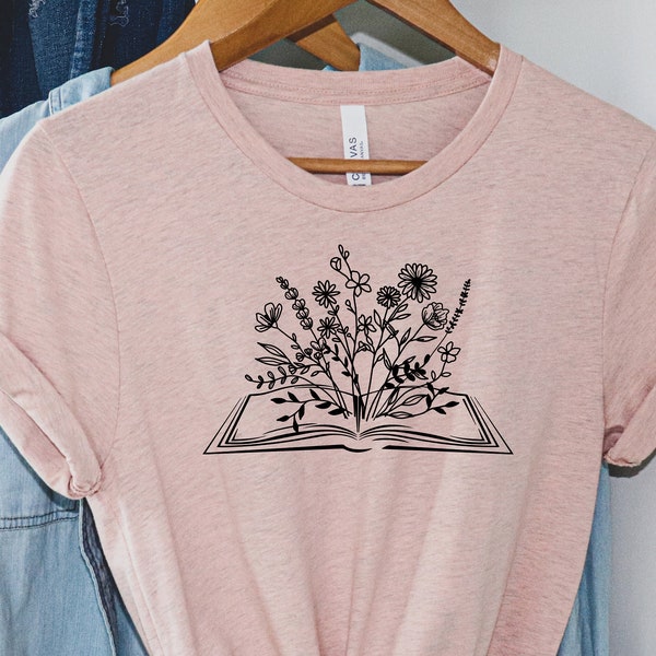 Wildflowers Book Shirt, Book Lovers T-shirt, Gift for Book Lover, Gift For Bookworms, Book Sellers Gift, Gift For Teachers, Readers' T-shirt