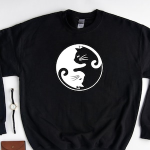 Cat Yin Yang Sweatshirt Hoodie, Cat Sweatshirt, Gift for Her, Cat Shirt, Cat Lover Gift, Gift for Cat Owner,Cute Cat Sweatshirt,Cat Mom Gift