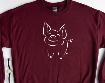 Pig Sweatshirt Hoodie, Cute Pig Sweatshirt, Farmer Sweatshirt, Pig Lover Gift, Pig Mom Sweatshirt Hoodie, Pig Farmer,Animal Lover Sweatshirt