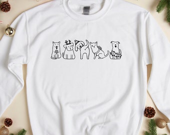 Dog Christmas Sweatshirt Hoodie, Cute Dog Christmas Sweatshirt, Dog Lover Christmas, Christmas Dog Sweatshirt, Christmas Gift for Dog Mom